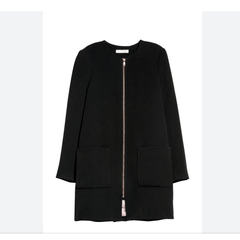 H&M Black Short Coat Jacket Blazer Size 0